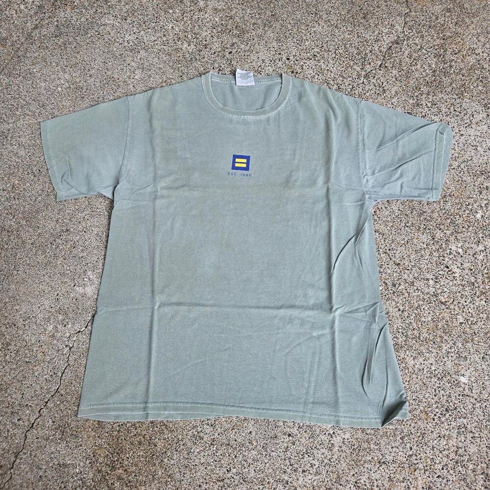Vtg 90s Equal Rights Campaign Equal Sign Box Logo Graphic Political T Shirt L